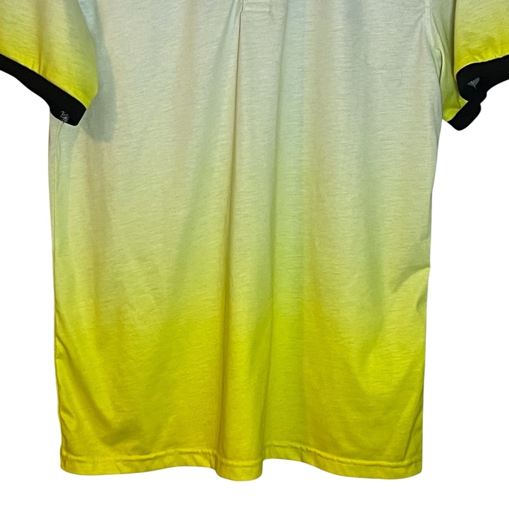 Fashion Nova Men's Ombre Short Sleeve Polo Shirt Yellow M - Picture 3 of 5